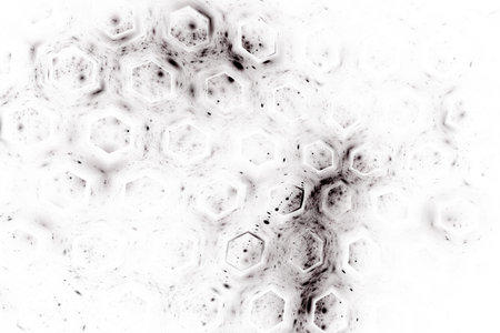 Abstract geometric texture. Fantasy black and white fractal design. Digital art. 3D rendering.