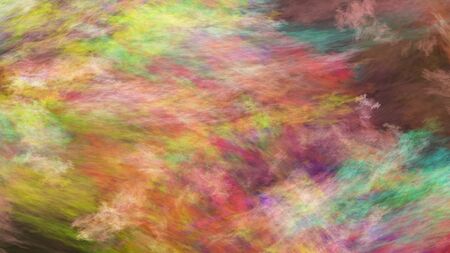 Chaotic green and orange brush strokes. Abstract grunge texture. Fractal background. 3d rendering.の写真素材