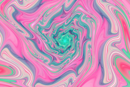 Abstract colorful pink and green wavy texture. Fantasy fractal background. Digital art. 3D...