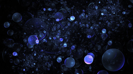 Abstract blue particles. Colorful holiday background. Digital fractal art. 3D rendering.