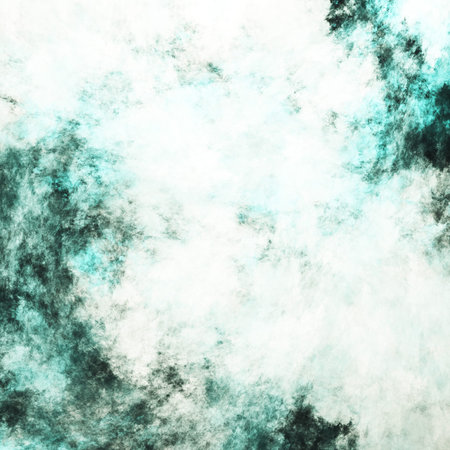 Abstract blue and white surreal clouds. Expressive brush strokes. Fractal background. 3d rendering.