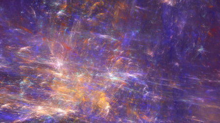 Chaotic blue and orange brush strokes. Abstract grunge texture. Fractal background. 3d rendering.