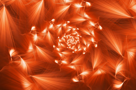 Abstract exotic orange flower. Close up view. Fantasy fractal design. Psychedelic digital art. 3D...