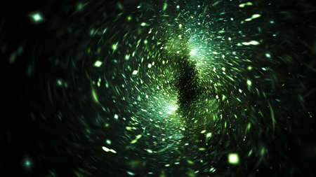 Abstract blurred green lights. Fantasy colorful holiday sparkle background. Digital fractal art. 3dの写真素材