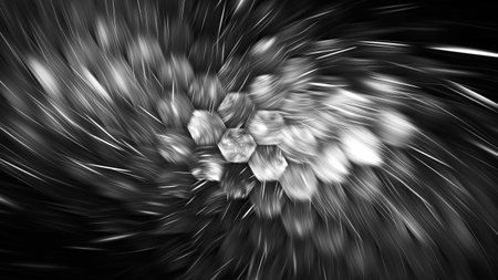 Abstract shiny black and white background. Digital fractal art. 3d rendering.