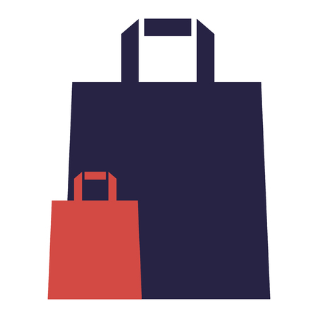 shopping bags icon in blue and red color vector icon. Illustration on a flat design style.のイラスト素材