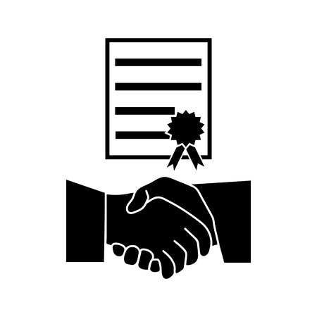 business Agreement  black vector icon with handshake.flat designe styleのイラスト素材