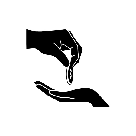 give alms or corruption vector icon. Flat design style.のイラスト素材