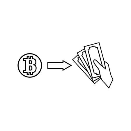 Bitcoin line vector icon.Flat design style.のイラスト素材