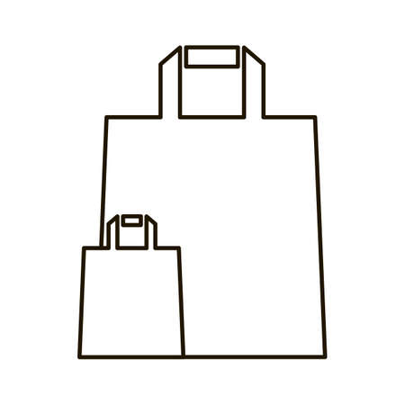 shopping bag line vector icon with a tag. Flat design styleのイラスト素材