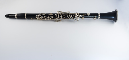 Clarinet on White Backgroundの写真素材