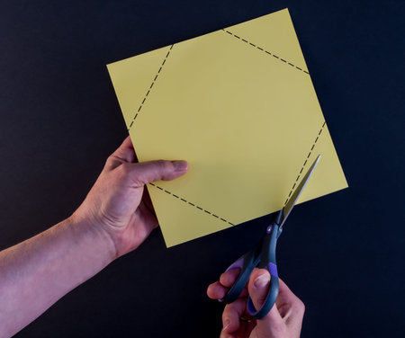 Cutting Corners Black Backgroundの写真素材