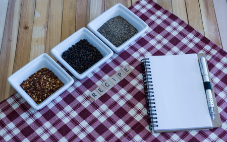 Recipe-Pepper Variety-Blank Notebook Pageの写真素材