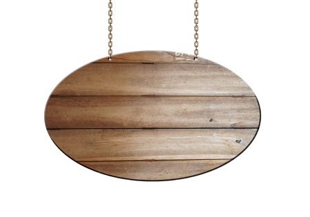 wooden sign hanging. の写真素材