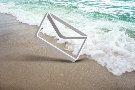 white icons symbol 3d on beach の写真素材