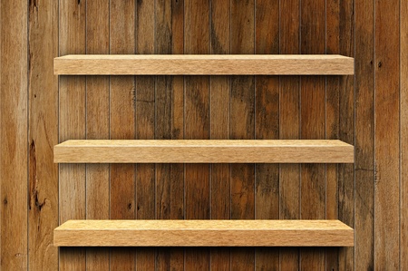Empty wood shelf の写真素材