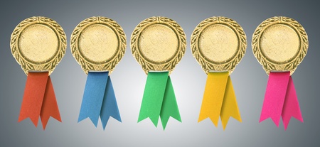 Blank certificate with ribbonsの写真素材