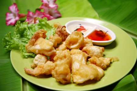 close up  fried squid crispyの写真素材