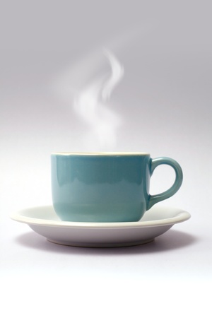 blue coffee cup on background の写真素材