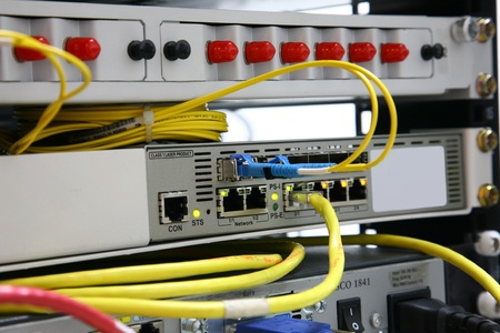 close up network switch and patch cables
の写真素材