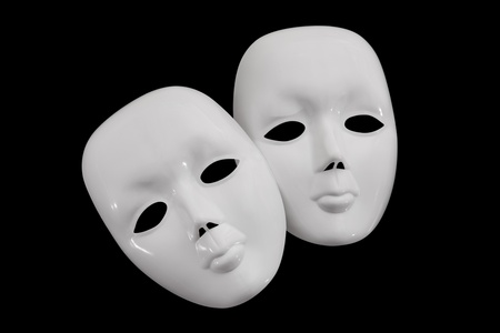 Masks with theatre concept, on dark backgroundの写真素材