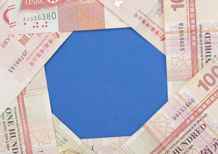dollars honkong on blue background