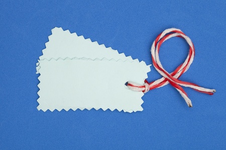 price tag on  blue backgroundの写真素材