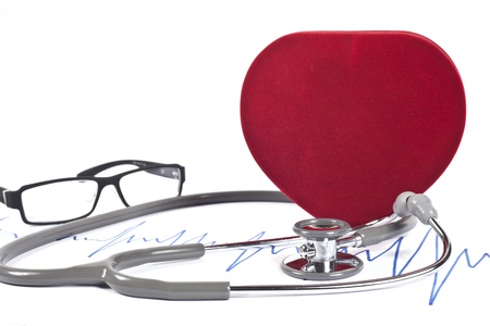 Stethoscope and ECG over a stylized hearth.
の写真素材