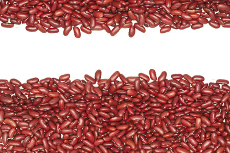 Red beans pattern as background.