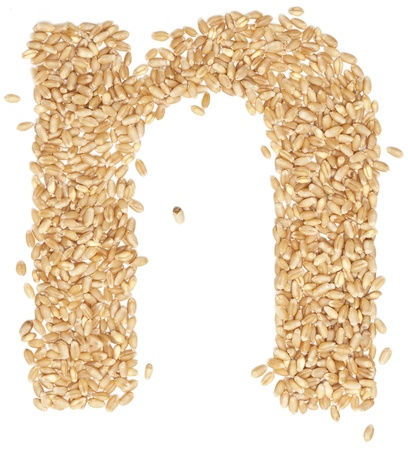 n, Alphabet from dry wheat berries.
の写真素材