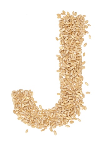 J, Alphabet from dry wheat berries.
の写真素材