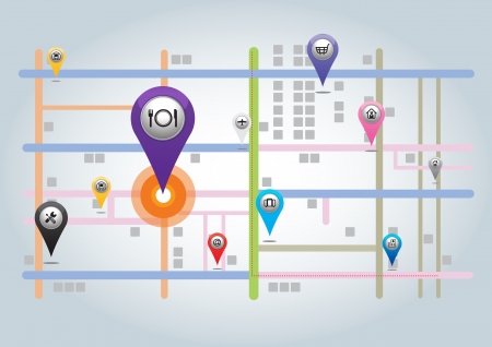 City map with  Pointers. Vector illustration.
の写真素材