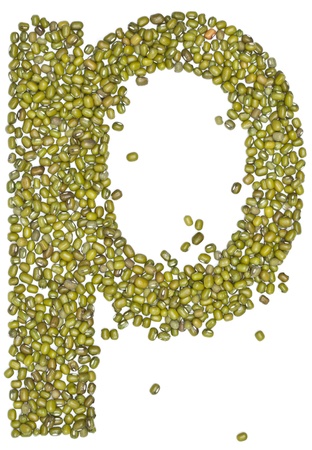 p,alphabet form green beans on white.
の写真素材