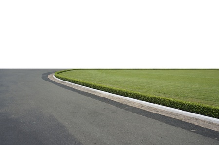 curve Road in the garden on whiteの写真素材