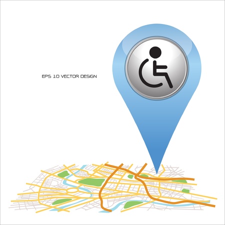  disabled,  pin pointer on map location  のイラスト素材