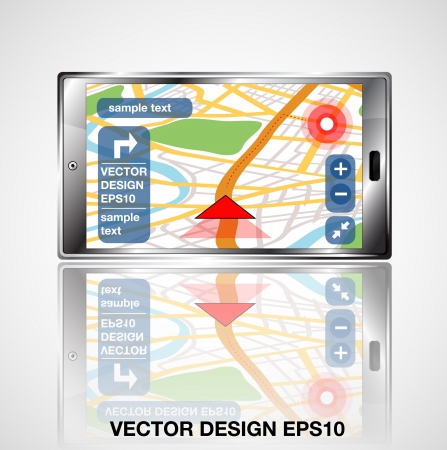 gps navigator interface with city map  のイラスト素材