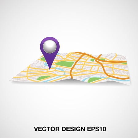 City map with Pointer sign  のイラスト素材