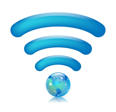 Wireless world wifi symbol illustration のイラスト素材