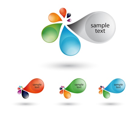 colorful abstract realistic drops Vector   のイラスト素材