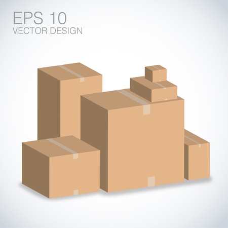 brown boxes recycle illustration on white のイラスト素材