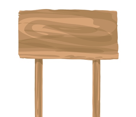 wooden sign vector on white のイラスト素材