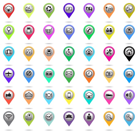  Set of colorful pointer icons on white のイラスト素材