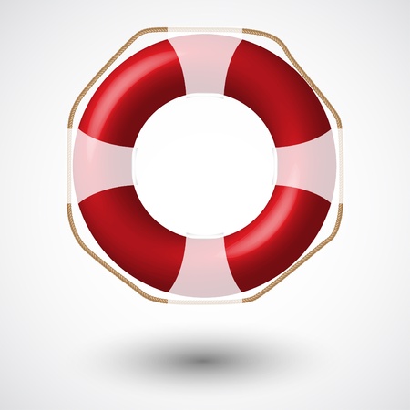 Red Life Buoy Isolated On White   Vector Illustration のイラスト素材