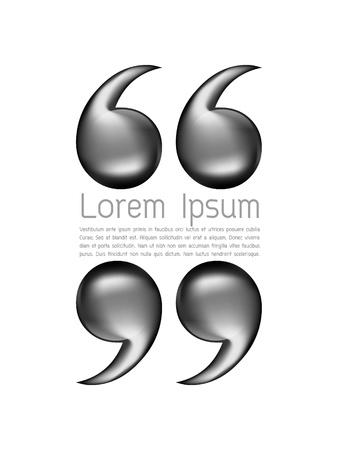 black Quotation marks  on white backgroundのイラスト素材