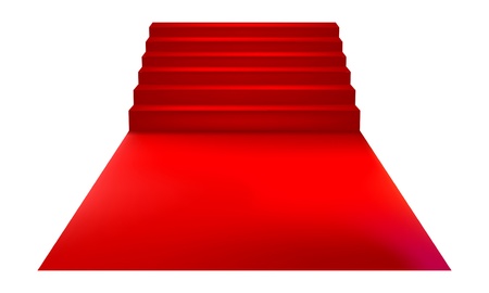 Staircase with red carpet  Vector Illustrationのイラスト素材