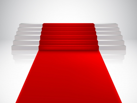 Staircase with red carpet  Vector Illustrationのイラスト素材