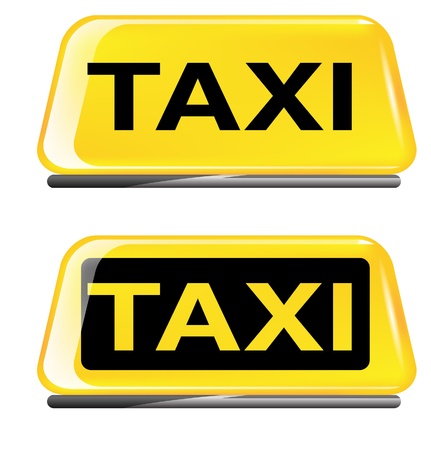 Taxi sign on white background のイラスト素材
