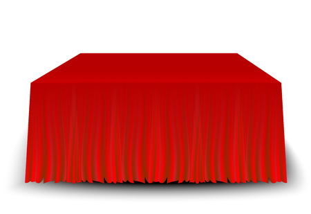 empty table with a red  tablecloth のイラスト素材