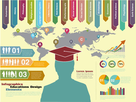 infographic education, element eps vectorのイラスト素材