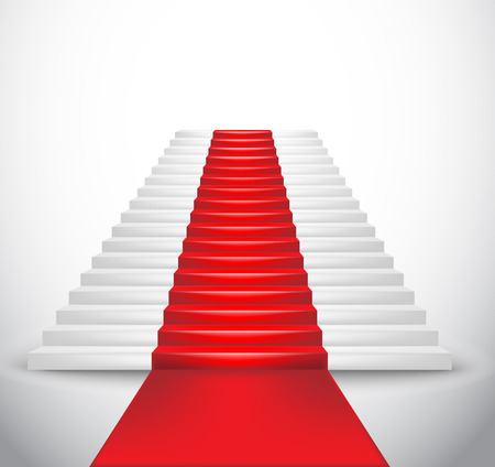 Staircase and red carpet  Vector Illustration のイラスト素材